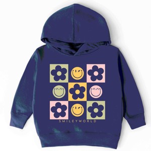 The Juniper Shop SmileyWorld Checkered Floral Smile Toddler Hoodie - 1 of 4