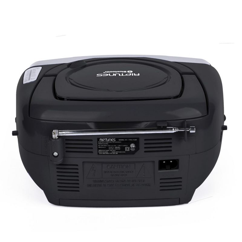 Bluetooth Portable CD Boombox with AM/FM Radio, Black, 5 of 6