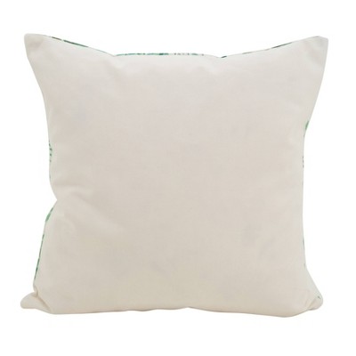 Tropical Flamingo and Green Leaves Poly Filled Throw Pillow