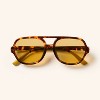 Adult Tortoise Frame Aviator Sunglasses - Woolrich x Target Yellow - 4 of 4