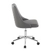 TiramisuBest Contemporary Grey PU Leather Swivel Task Chair, Adjustable Height, Padded, Armless - 2 of 4