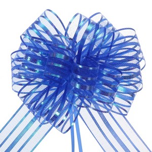 Unique Bargains Bright Metallic Gift Wrapping Large Pull Bow Ribbon for Wedding 5 Pcs - 1 of 4