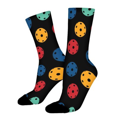 Pickleball Pattern Women Printed Crew Socks Funny Funky Socks Soft Polyester Novelty Gifts for Artists Men