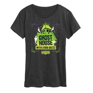 Women's - Beetlejuice - Beetlejuice Lydia Deetz Ghost House Short Sleeve Graphic T-Shirt - 1 of 4