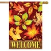 Colorful Fall Foliage House Flag Welcome Autumn Leaves 28" x 40" Briarwood Lane - 2 of 4