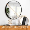 27.6 inch Black Aluminum Round Wall Mirror with Slim Frame Wall-mounted Bathroom Mirror - 4 of 4
