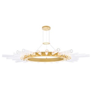 CWI Lighting Collar 28 Light Chandelier With Satin Gold Finish - 1 of 4
