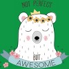 Men's Design By Humans I'm Awesome Flower Crown Polar Bear By T-Shirt - 2 of 2