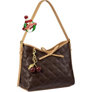 Purses for Women Soft Leather Hobo Handbags Quilted Crossbody Bag Bucket Purse - 1 of 4