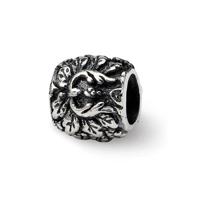 Black Bow Jewelry Sterling Silver Floral Bead Charm