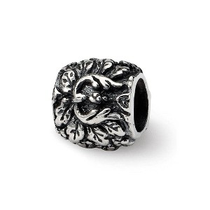 Black Bow Jewelry Sterling Silver Floral Bead Charm - 1 of 3