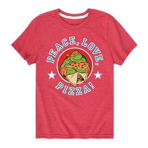 Boys' - Teenage Mutant Ninja Turtles - Peace Love Pizza Short Sleeve Graphic T-Shirt - 1 of 4