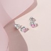 Girl's CZ Birthstone Heart Screw Back Sterling Silver Earrings - In Season Jewelry - 4 of 4