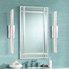Possini Euro Design Modern Wall Lights Set of 2 Chrome Hardwired 4 1/2" LED Fixture White Glass Shade for Bedroom Bathroom Vanity - 2 of 4
