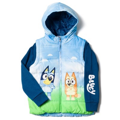 Bluey Bingo Bluey Zip Up Vest 2fer Jacket Little Kid to Little Kid