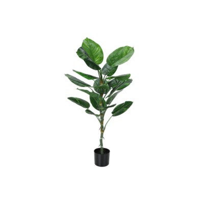 Maggift Artificial Plant Dieffenbachia Tree Indoor Faux Fake Floor Greenery Potted Real Touch Decorative Green Leaves Black Pot, Green, 27"*26"*54"
