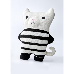 Saturday Park Henry The Cat Pillow Buddy  - 17" Tall Black and White - 1 of 4