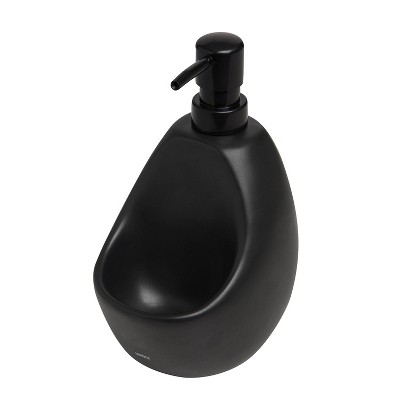Black Stainless Steel Soap Dispenser with Scrubby Caddy