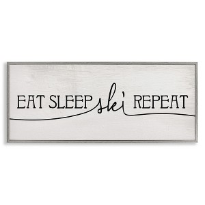 Stupell Industries Eat Sleep Ski Repeat Phrase, 30" x 13" - 1 of 4