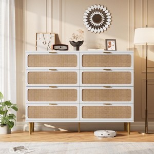 Coucheta 8 Drawer Dressers for Bedroom, Tall Dresser with Deep Drawers, Large Chest of Drawers for Closet with Wide Top, Long Wooden Dresser - 1 of 4