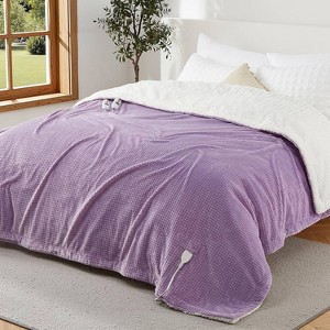 GustoWave Electric Waffle Fast Heating Flannel Blanket, Purple for Best Gift - 1 of 4