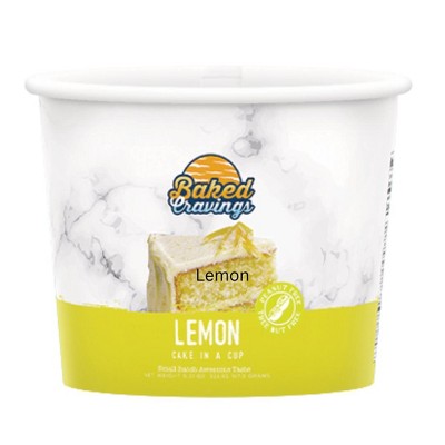 Baked Cravings Lemon Cake in a Cup - Case of 3/4 pack, 8 oz