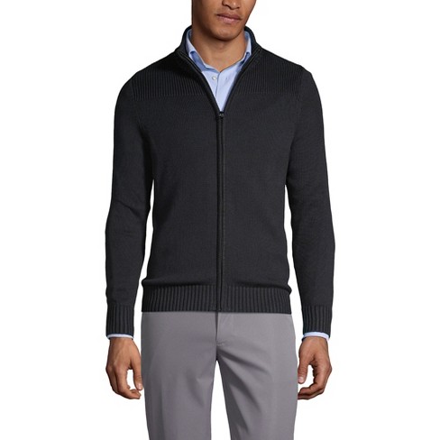 Lands' End School Uniform Men's Cotton Modal Zip Front Cardigan Sweater - image 1 of 2