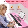 HONGGE 61-Key Lighted Electronic Keyboard Piano with Stand, Bench, Headphones, and Microphone Set - 4 of 4