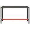 vidaXL Work Bench Frame Matte Black and Matte Red 55.1"x19.7"x31.1" Metal - 3 of 4