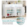 Woodgrain Buffet Table 2 Door 2 Drawer Entryway Cabinet with Adjustable Shelves and LED Lighting Functional Elegant - 3 of 4
