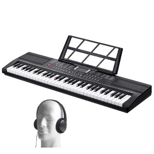 VEVOR 61 Key Digital Keyboard Piano, 200 Tones 200 Rhythms, Electric Portable Piano Keyboard Kit with 60 Demo Songs,Black - 1 of 4