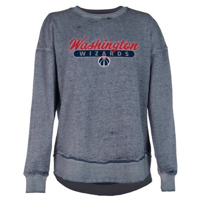 NBA Washington Wizards Women's Burnout Crew Neck Fleece Sweatshirt