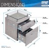 NicBex Modern File Cabinet with Lock,Vertical Wood Filing Cabinets with 2 Drawers,Office Cabinet for Home, Office,Gray/Black/Light Gray - 3 of 4
