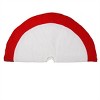 Northlight 26" Traditional White Velveteen Christmas Tree Skirt with Red Trim - image 2 of 3