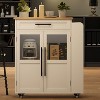 Kitchen Island Table On Wheels, Storage Island with Spice Rack and Drawer, Rolling Kitchen Cart On Wheels, for Home, Dining Room, Natural Oak - 2 of 4