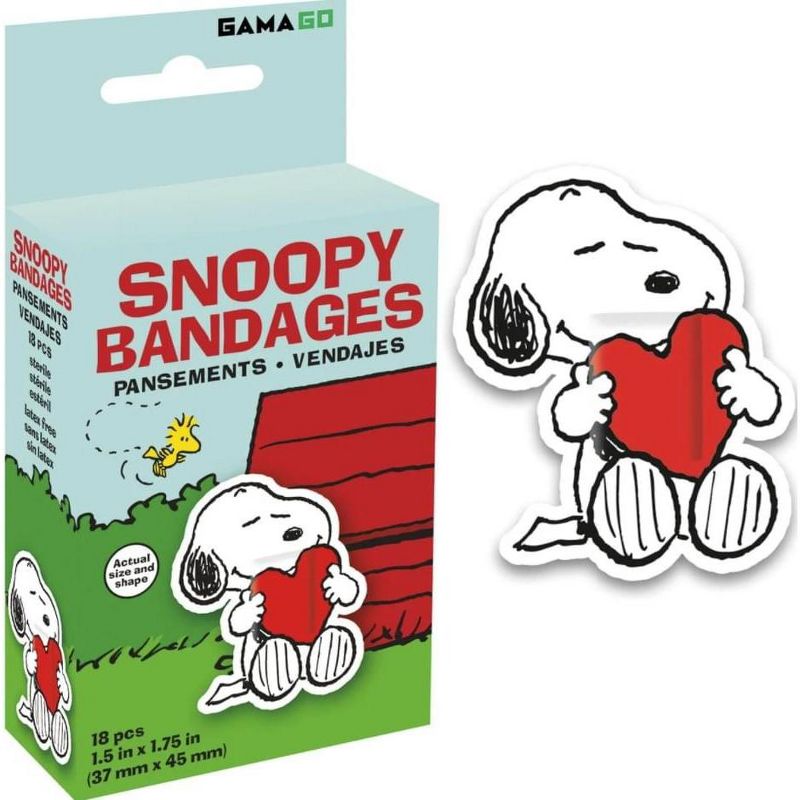 Gamago Peanuts Snoopy Self-Adhesive Bandages | 18 Count, 1 of 3