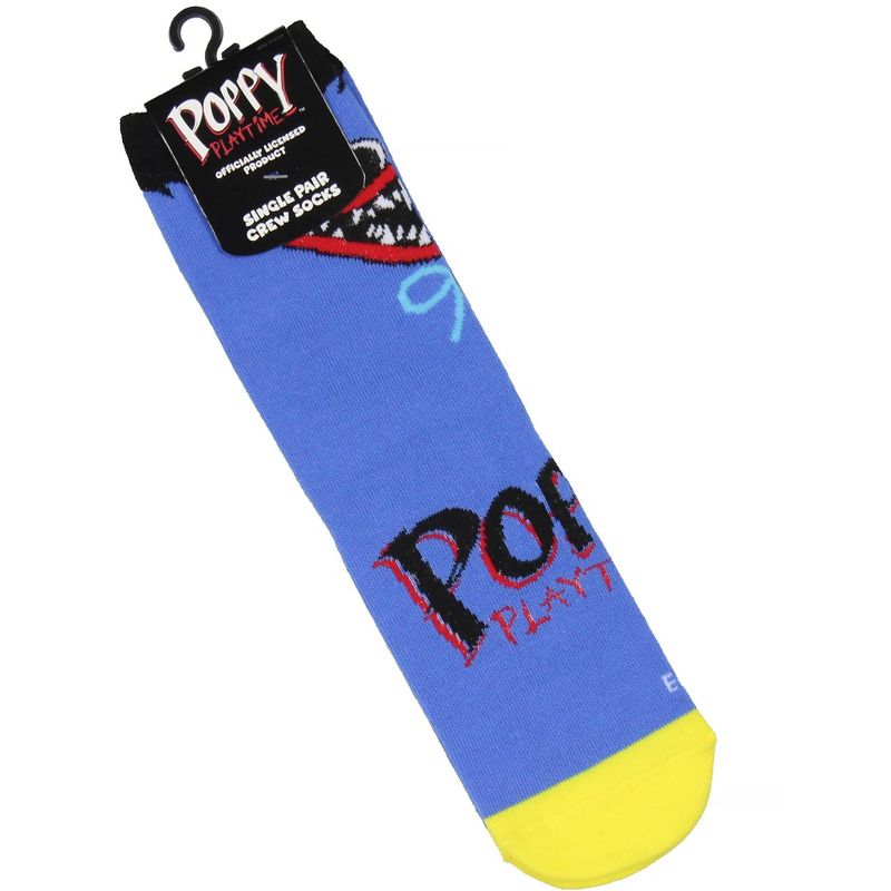 Poppy Playtime Youth Huggy Character Design Crew Socks For Boys And Girls Blue, 4 of 5