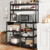 Baker Rack, Microwave Stand with 6-Tier Storage Rack,  Kitchen Buffet Table with Large Storage,Industrial Microwave Stand - 4 of 4