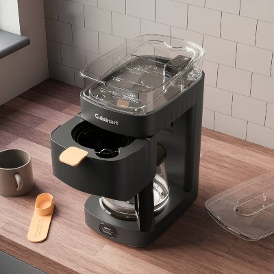 Compact Warm Black Plastic 5-Cup Drip Coffee Maker