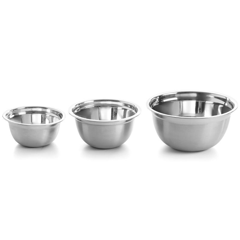 Oster Rosamond 3 Piece Stainless Steel Mixing Bowl Set in Silver, 2 of 7