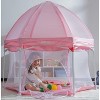 Safstar Baby Playpen with Removable Mesh & UV Canopy, 53" Portable Playhouse with Carry Bag, Dome, Easy Folding Playard Activity Center, Light Pink - 2 of 4