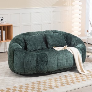 MOONMISS Giant Bean Bag Chair Couch, 57''W Oversized Bean Bag Sofa with Foam Filler, Lazy Loveseat Chair with 2 Pillows for Living Room - 1 of 4