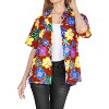 LA LEELA Women's Blouse Summer Short Sleeve Vacation Beach Tops Summer Hawaiian Tie Up Shirts Top Tunics for Women - 4 of 4