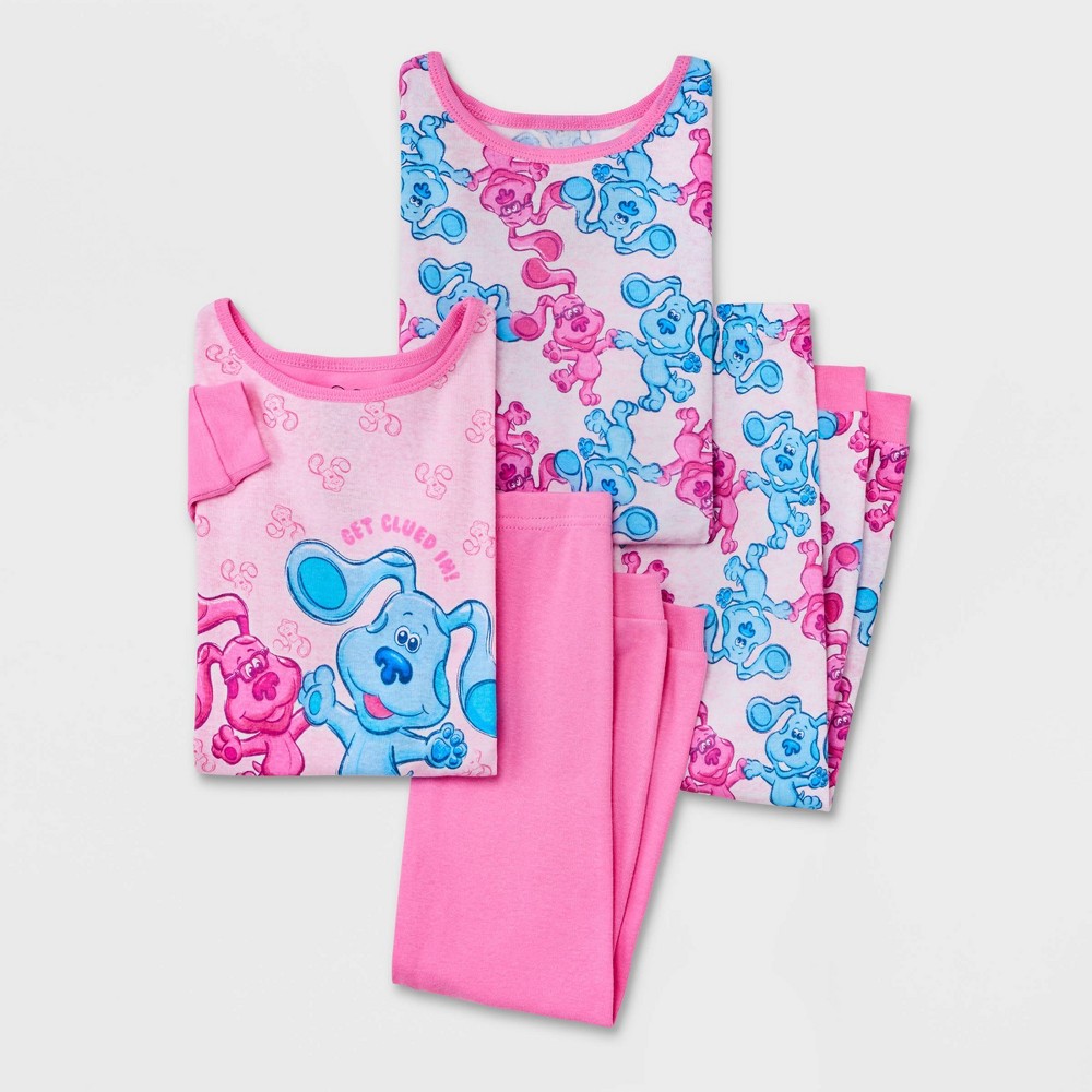 Toddler Girls' 4pc Blue's Clues Snug Fit Pajama Set - Pink 4T