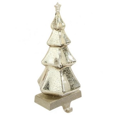 Raz Imports 12" Silent Luxury Pre-Lit Champagne Gold Christmas Tree Stocking Holder w/ Glitter Base