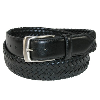 Danbury Men's Comfort Stretch Leather Braided Belt, 44, Black : Target
