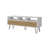 53.9" Particle Board 5-Shelf TV Stand with 2 Doors and Open Storage for Living Room and Bedroom - 3 of 4