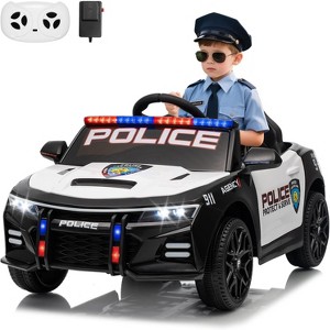 Jojoka Kids Police Ride On Car, Battery Powered Electric Cop Car Toy w Remote, Emergency Tones,Flashing Lights,Music&Suspension - 1 of 4