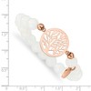Chisel Stainless Steel Polished Rose IP-plated Tree of Life 8mm White Jade Beaded Stretch Bracelet - 4 of 4
