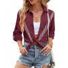 Nlife Womens Rhinestone Fringe Shirt Top Western Cowgirl Cowboy Rodeo Sparkly Tassel Long Sleeve Button Down Shirts Nashville Country Concert Outfit - 2 of 4